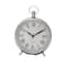 7" Silver Stainless Steel & Aluminum Tabletop Clock